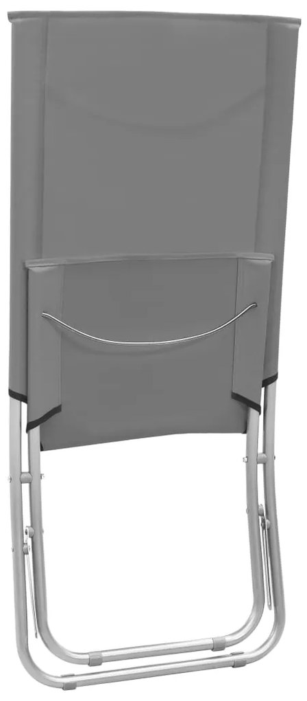 Cadeiras de praia dobráveis 2 pcs tecido cinzento