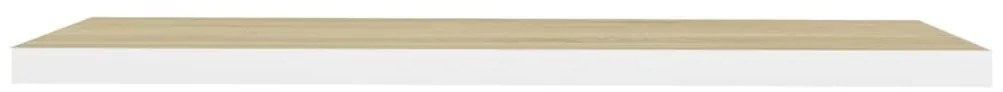 Prateleiras parede 2 pcs 120x23,5x3,8 cm MDF carvalho e branco