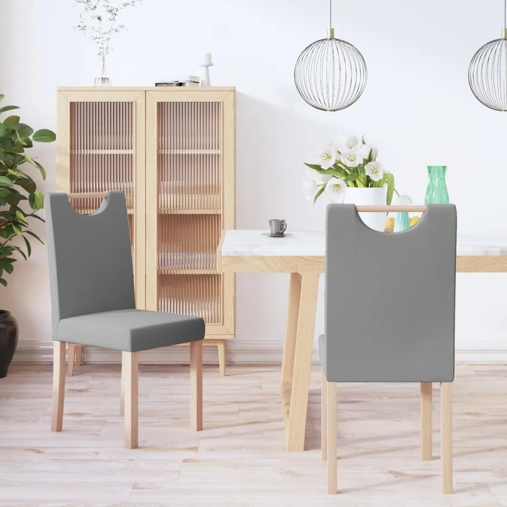 vidaXL Cadeiras de jantar 2 pcs tecido cinzento-claro