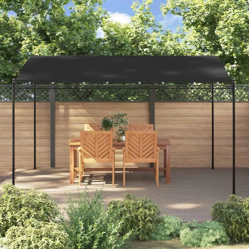 Toldo 4x3 m 180 g/m² tecido e aço antracite