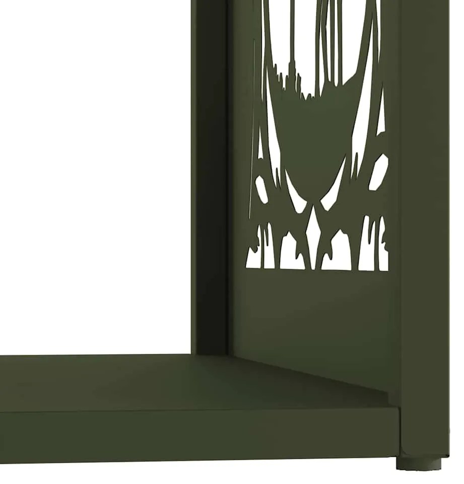 Suporte para lenha aço laminado a frio verde azeitona