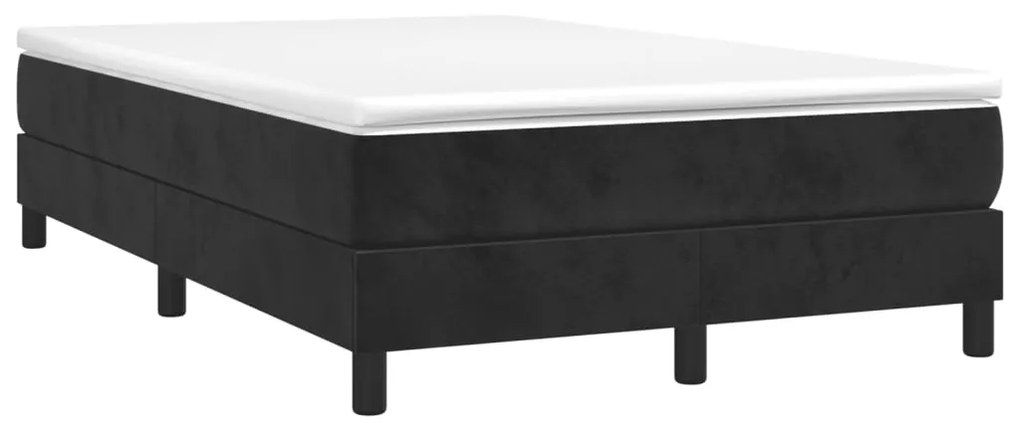 Estrutura de cama sem colchão 120x200 cm veludo preto
