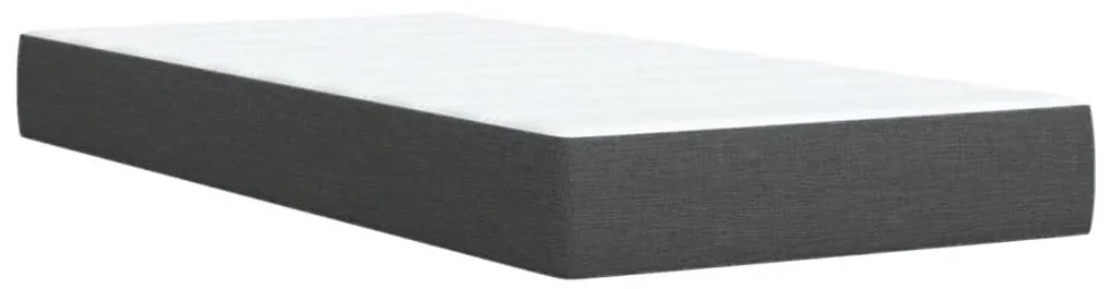 Cama com molas/colchão 90x190 cm tecido cinza-escuro