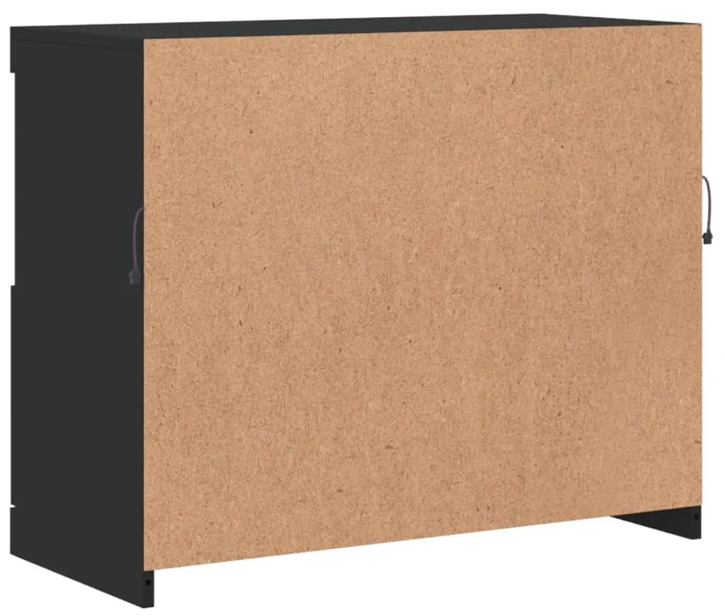 Aparador com luzes LED 81x37x67 cm preto