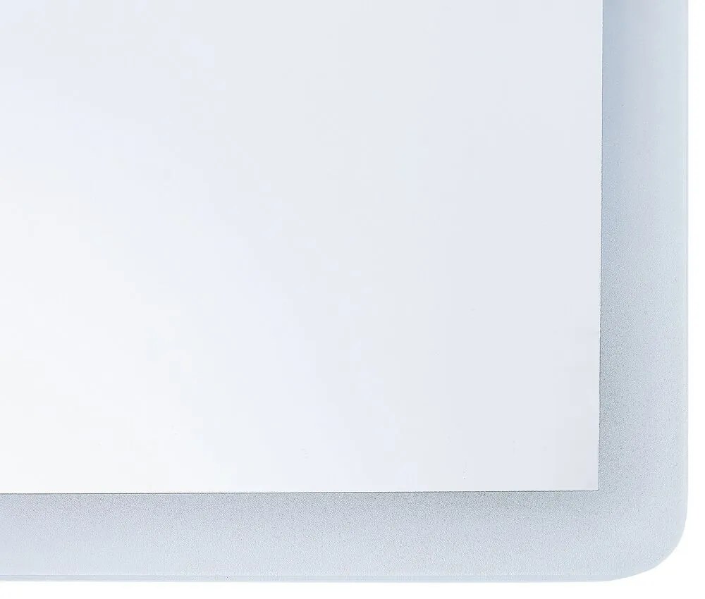 Espelho de parede prateado com iluminação LED 60 x 80 cm CORROY Beliani