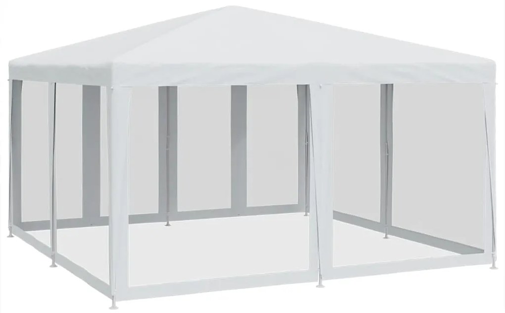 Tenda p/ festas c/ 8 paredes laterais malha 4x4 m PEAD branco