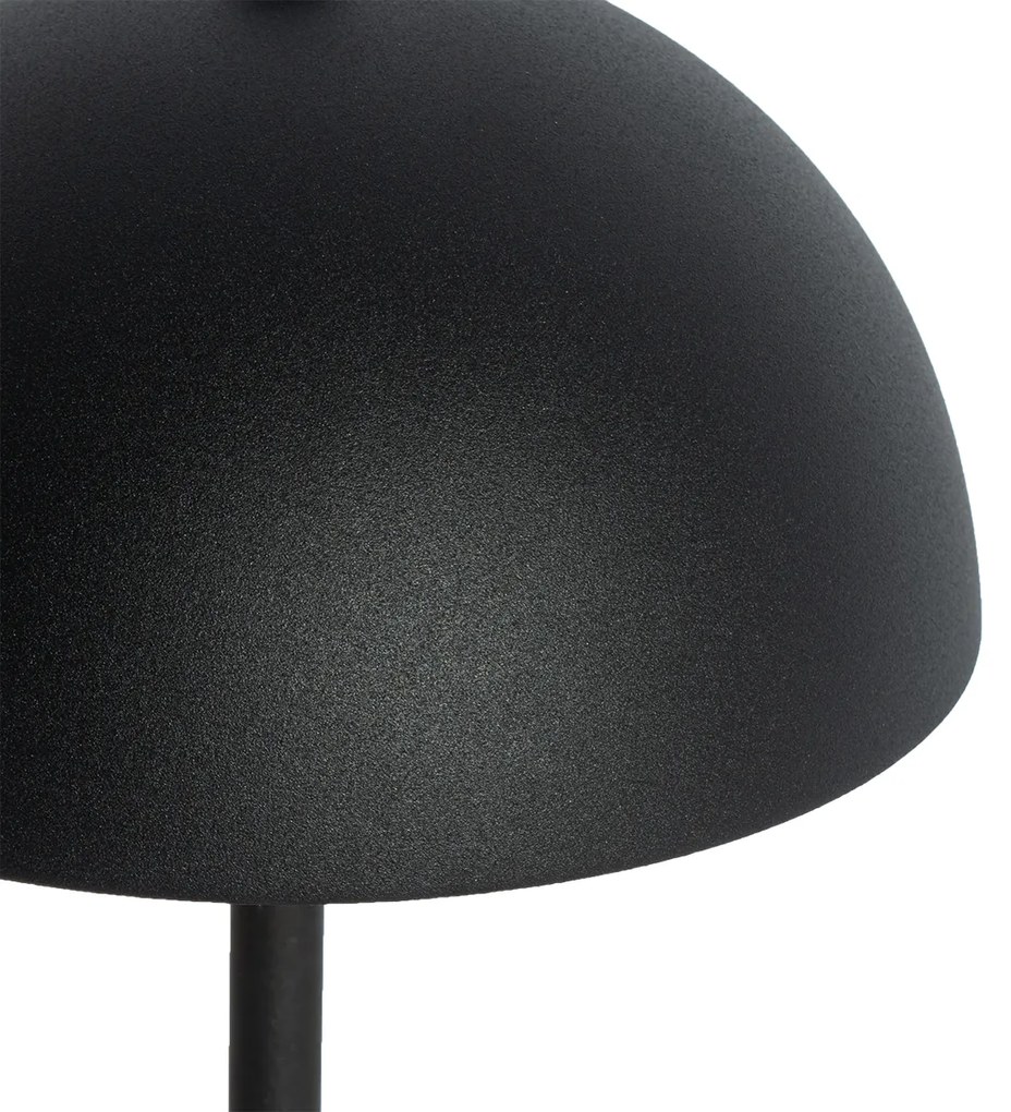 LED Candeeiro de mesa exterior preto recarregável com dimmer de 3 níveis - Keira Moderno