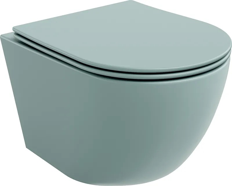 Mexen Lena sanitário wc Rimless com tábua de fecho suave slim, duroplasto, verde claro mate - 30224048