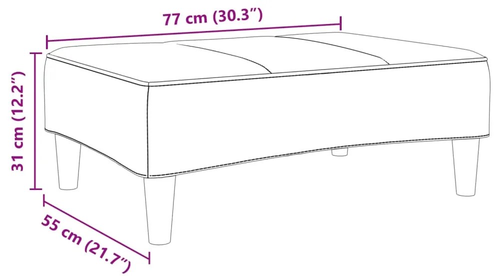 Apoio de pés 77x55x31 cm veludo preto