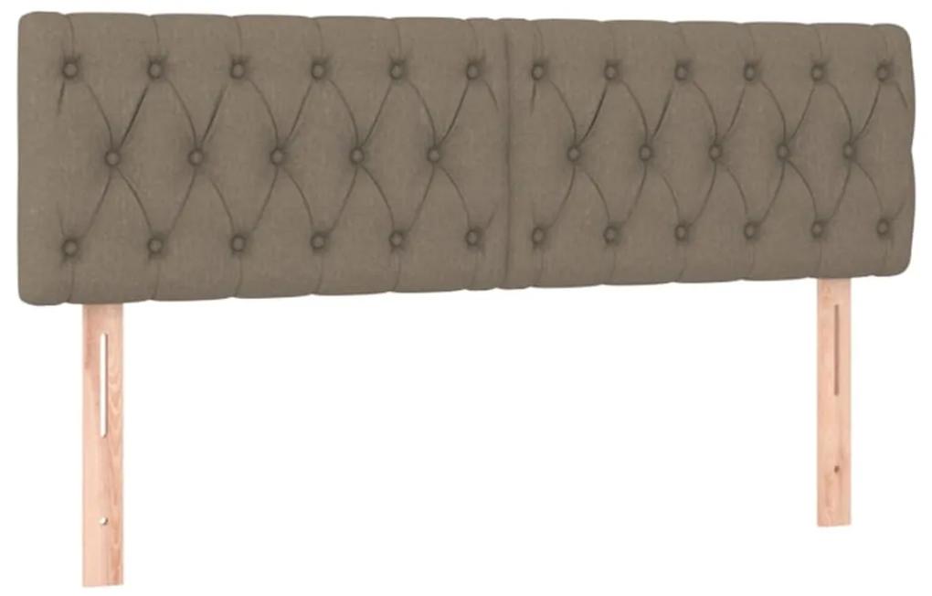 Cama com molas/colchão 140x190 cm tecido castanho-acinzentado