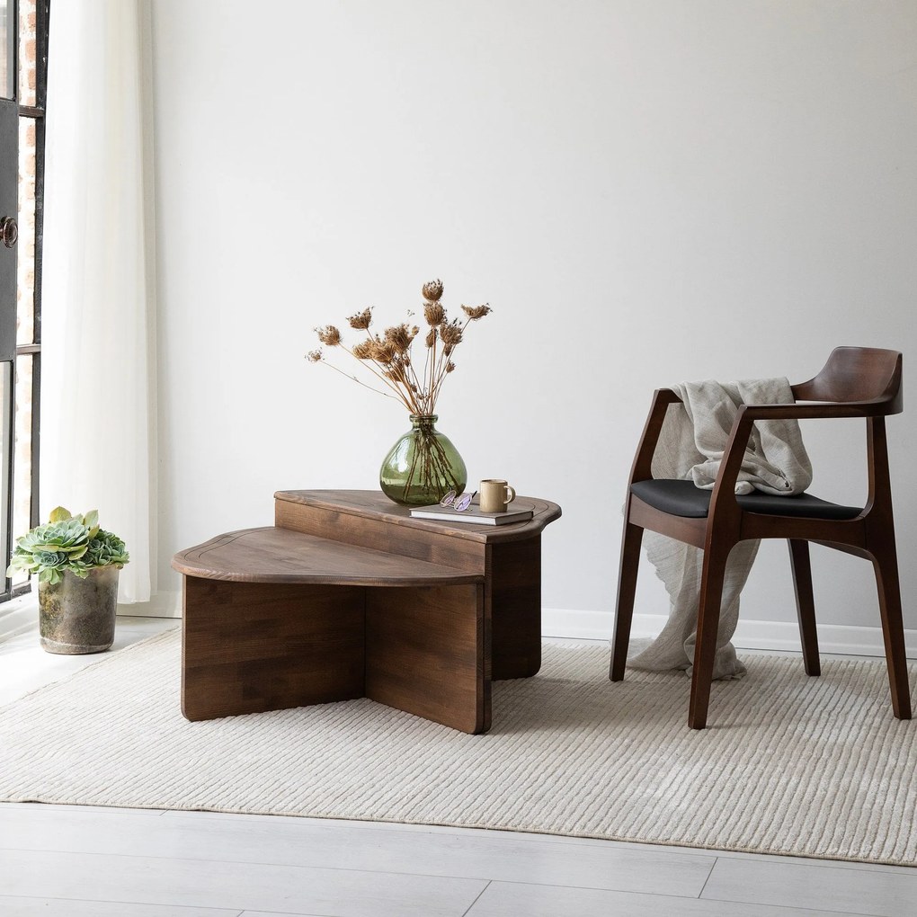 Mesa de Centro Altopiano – Nogueira – 90x40x45 cm &amp; 90x32x45 cm
