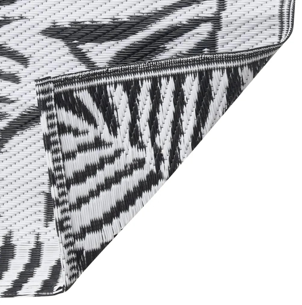 Tapete de exterior 160x230 cm ARAKIL PP branco e preto
