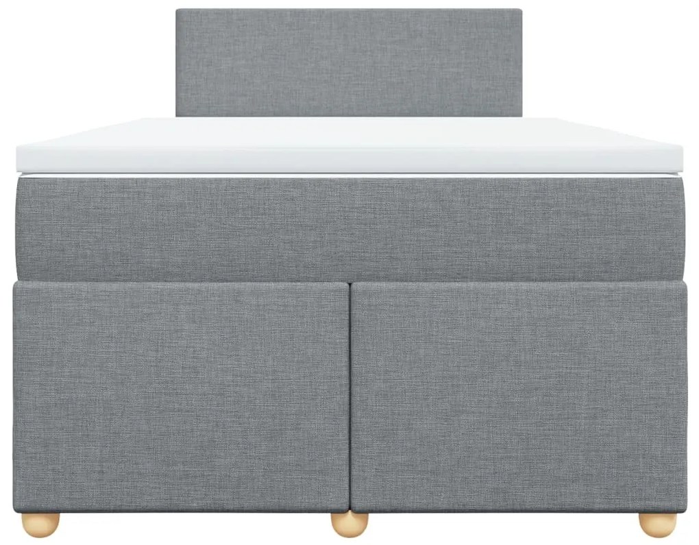 Cama boxspring com colchão 120x190 cm tecido cinzento-claro