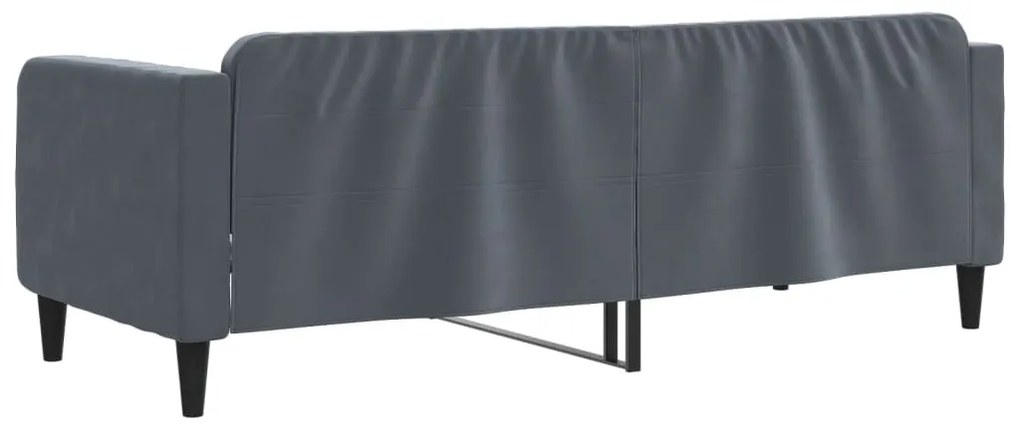 Sofá-cama 80x200 cm veludo cinzento-escuro