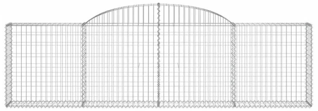 Cestos gabião arqueados 4 pcs 300x30x80/100cm ferro galvanizado