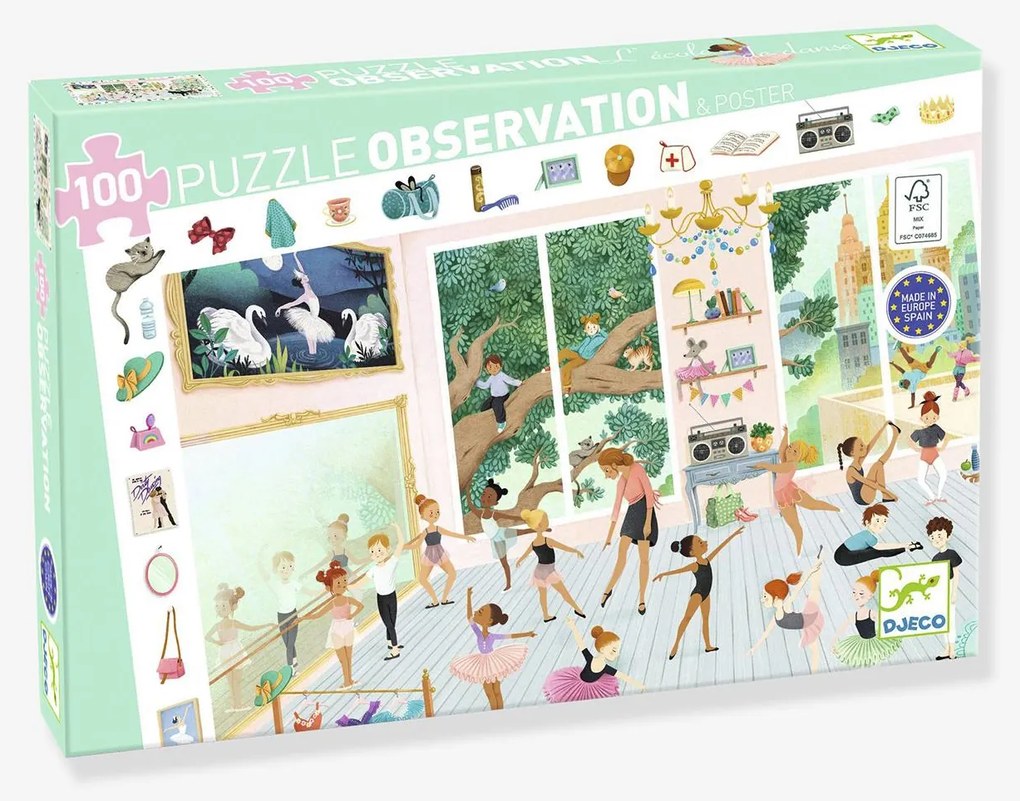 Puzzle A Escola de Dança 100pcs Djeco verde