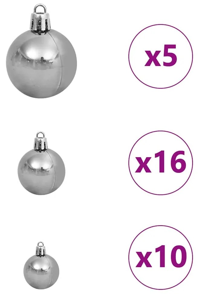 Árvore de Natal Artificial Prateado 180 cm Aço