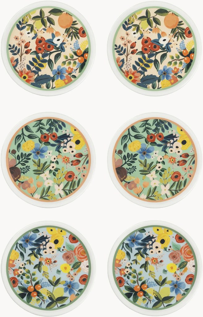 Pratos de pizza em porcelana Fiori Frida, conjunto de 6