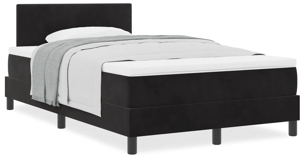 Cama Box com Colchão vidaXL Preta 120x200 cm Veludo