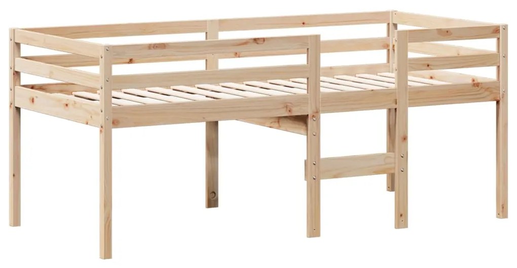 Cama alta com telhado 75x190 cm pinho maciço