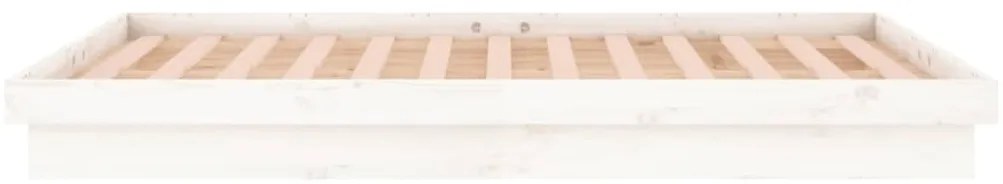 Estrutura de cama c/ LED 140x190 cm branco