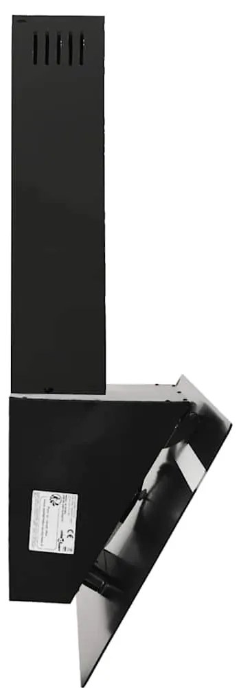 Exaustor de parede 90 cm aço e vidro temperado preto