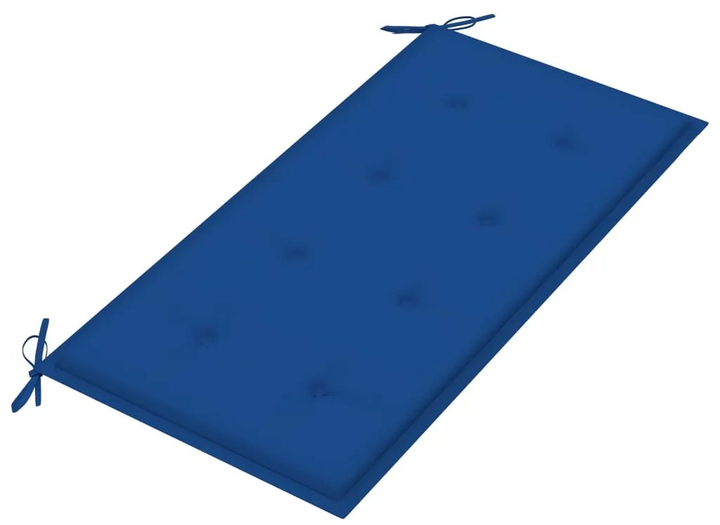 Banco de jardim c/ almofadão azul real 112 cm teca maciça