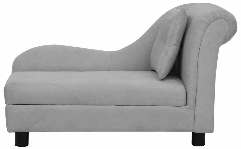 Sofá para cães com almofada 83x44x44 cm pelúcia cinzento