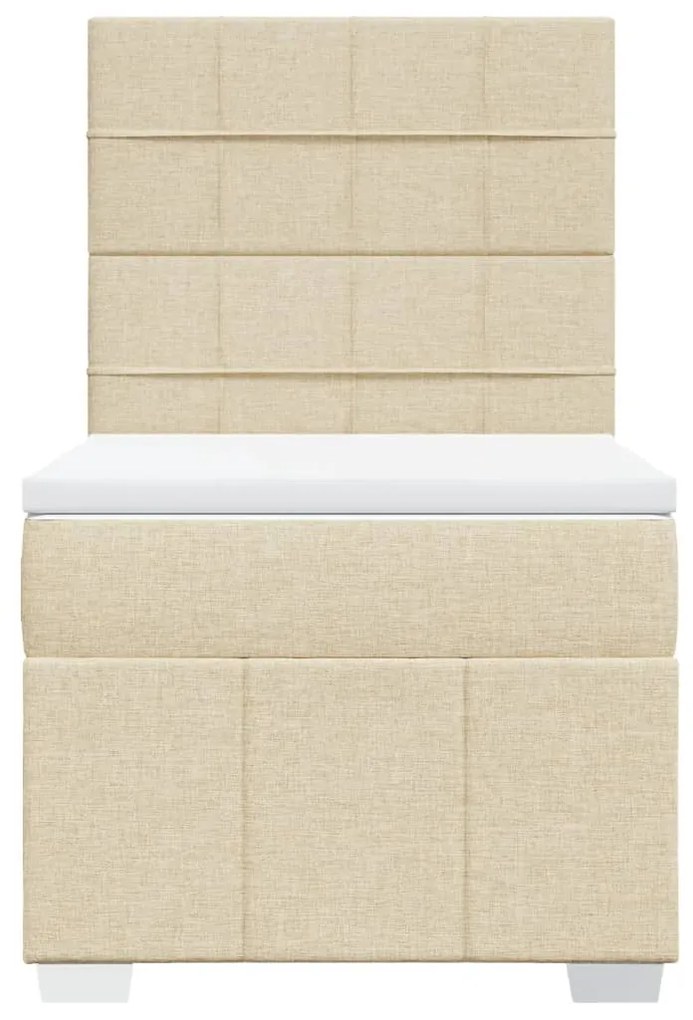 Cama com molas/colchão 90x200 cm tecido cor crème