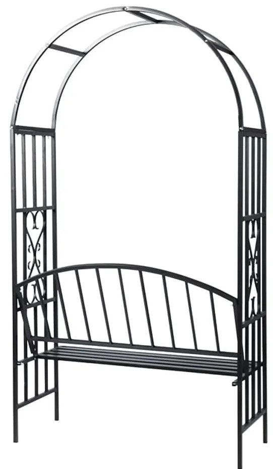 Arco para rosas com banco jardim