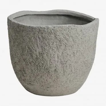 Vaso De Flores Exterior Em Cimento Nuria Cinza Claro & Ø30 Cm - ↑25 Cm - Sklum