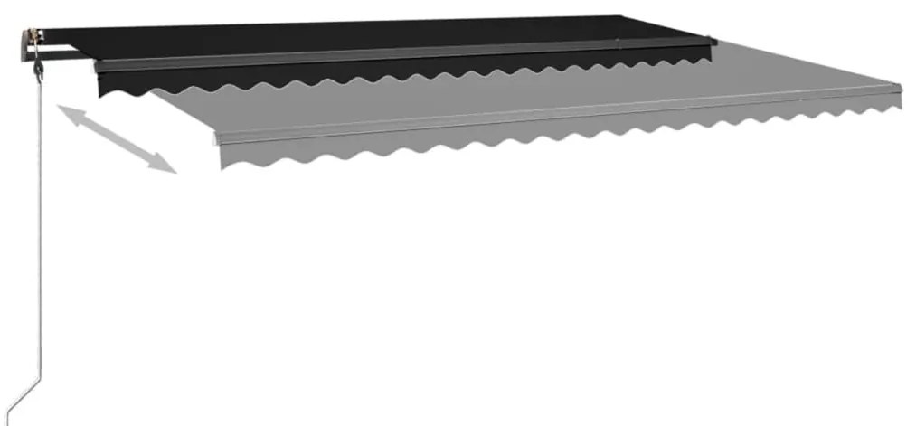 Toldo retrátil manual independente 500x350 cm antracite