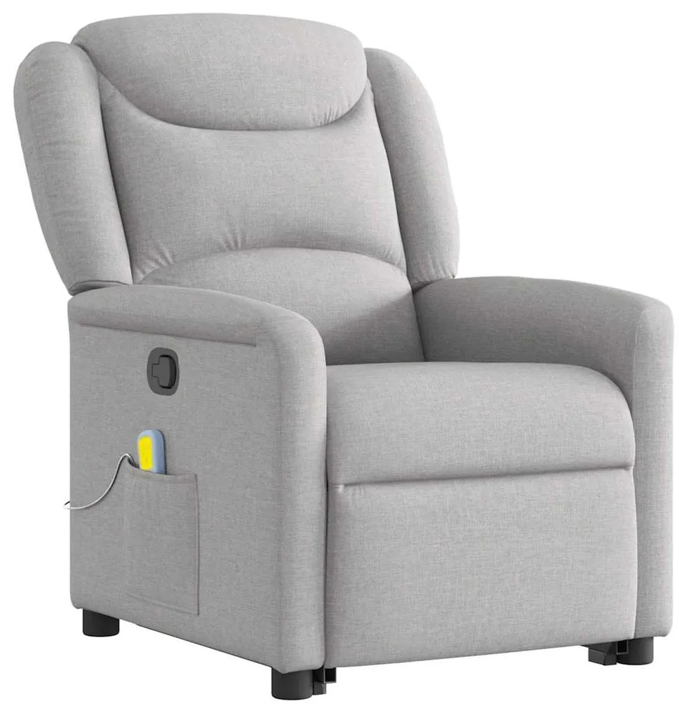 Poltrona elevatória de massagens tecido cinzento-nublado