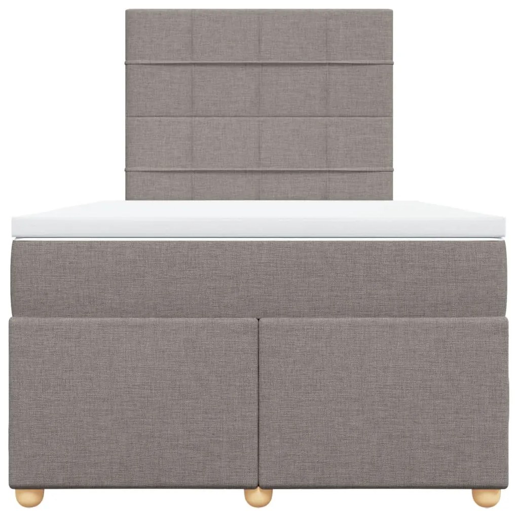 Cama boxspring c/ colchão 120x190cm tecido castanho-acinzentado