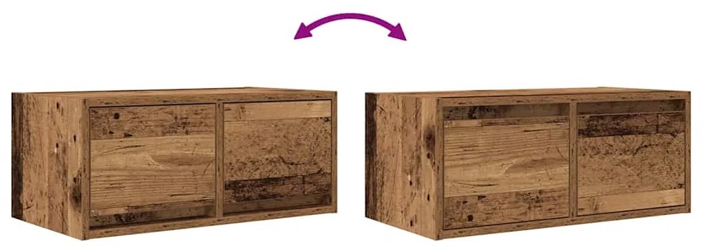 Móveis TV 2 peças madeira velha 60x31x25,5cm madeira trabalhada