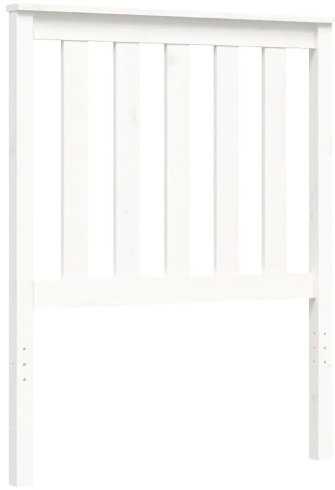 Estrutura cama de solteiro c/ cabeceira madeira maciça branco