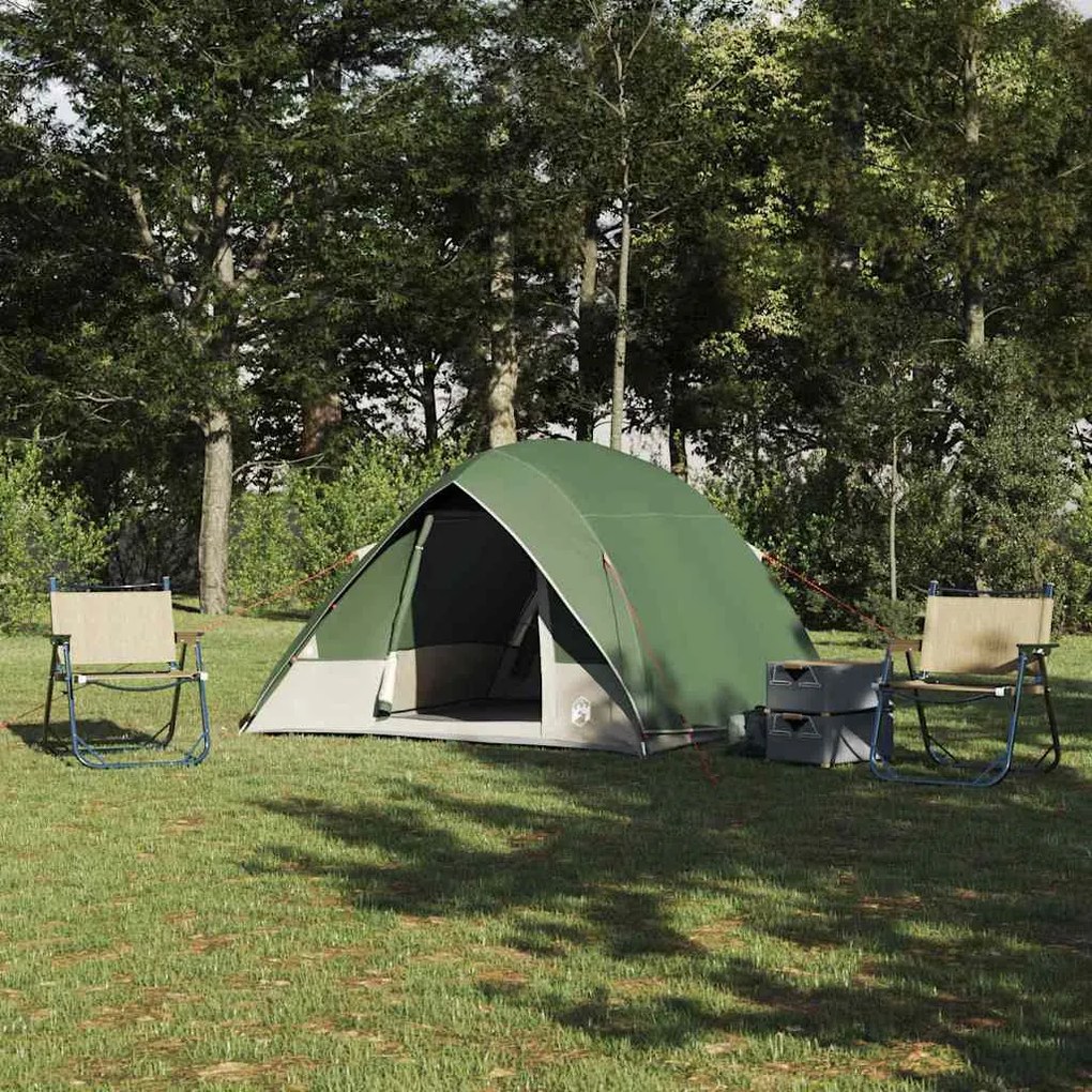 vidaXL Barraca de Camping com telhado Verde 320 x 275 x 190 cm tafetá