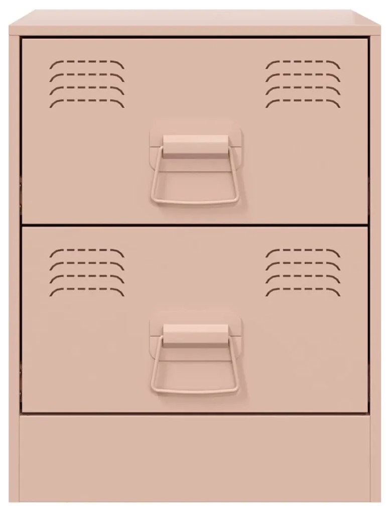 Mesa de cabeceira 34,5x39x44 cm aço rosa