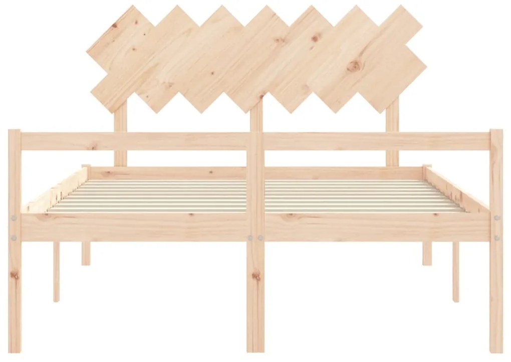 Cama para idosos com cabeceira 140x200 cm madeira maciça