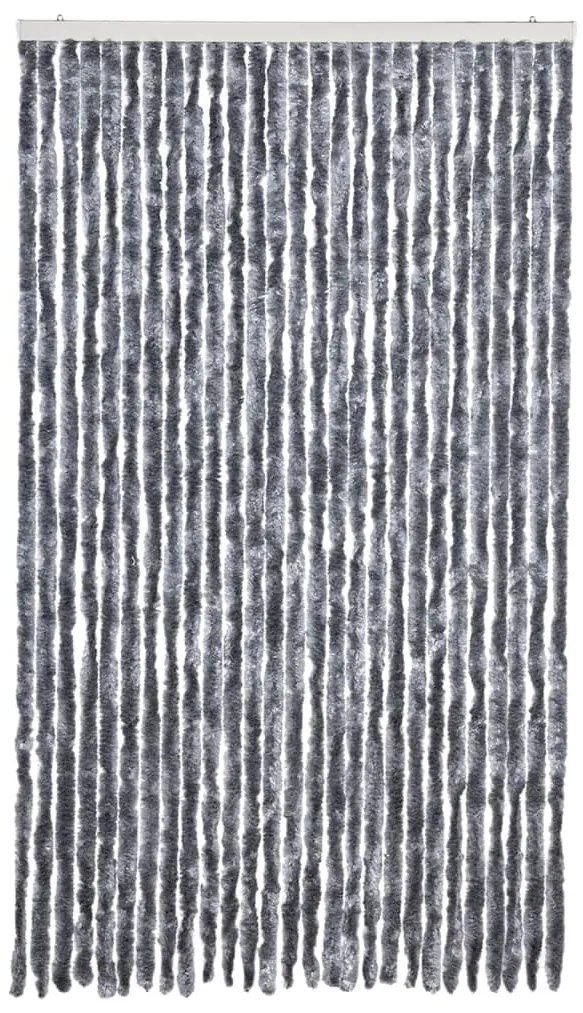 Cortina anti-insetos 118x220 cm chenille prateado