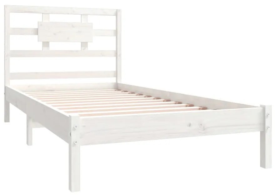 Estrutura de cama 100x200 cm madeira maciça branco