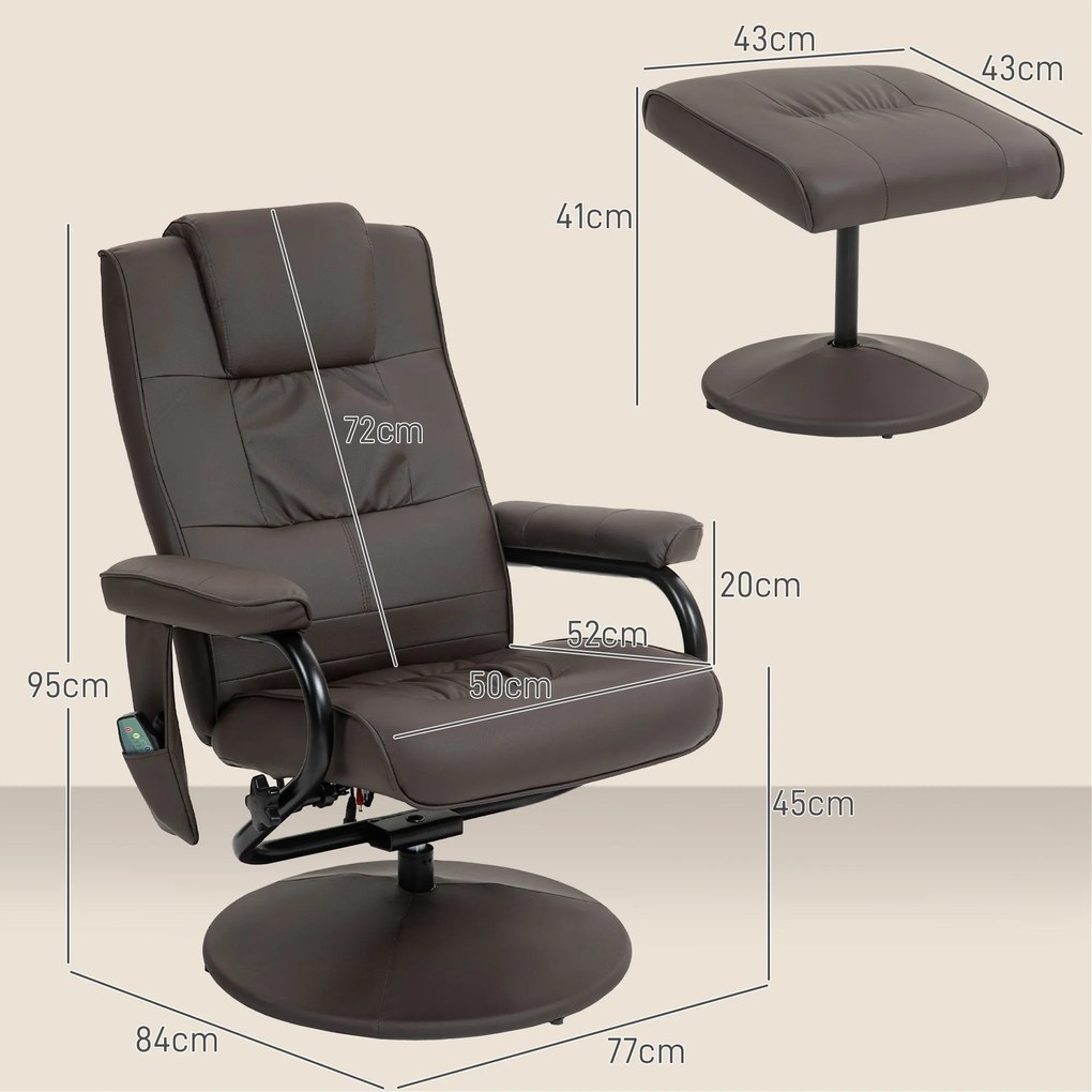 Poltrona de Massagem Elétrica com Banco para Apoiar os Pés Poltrona Re