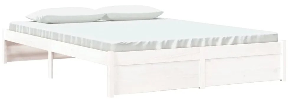 Estrutura de cama 160x200 cm madeira maciça branco