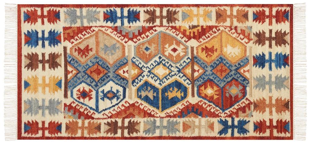 Tapete Kilim em lã multicolor 80 x 150 cm VANASHEN Beliani