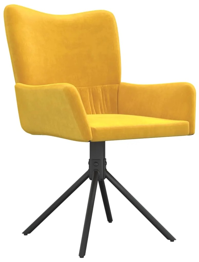 Cadeiras de jantar giratórias 2 pcs veludo amarelo
