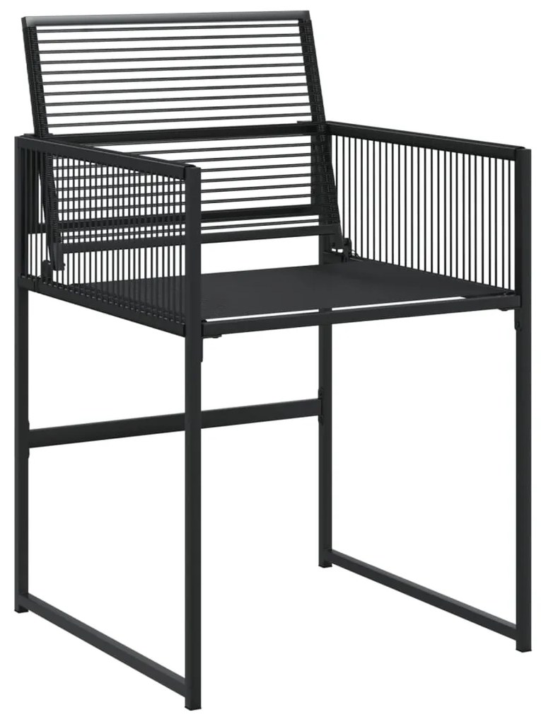 9 pcs conjunto de jantar para jardim vime PE preto
