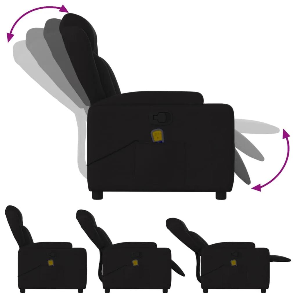 Poltrona de massagens reclinável tecido preto