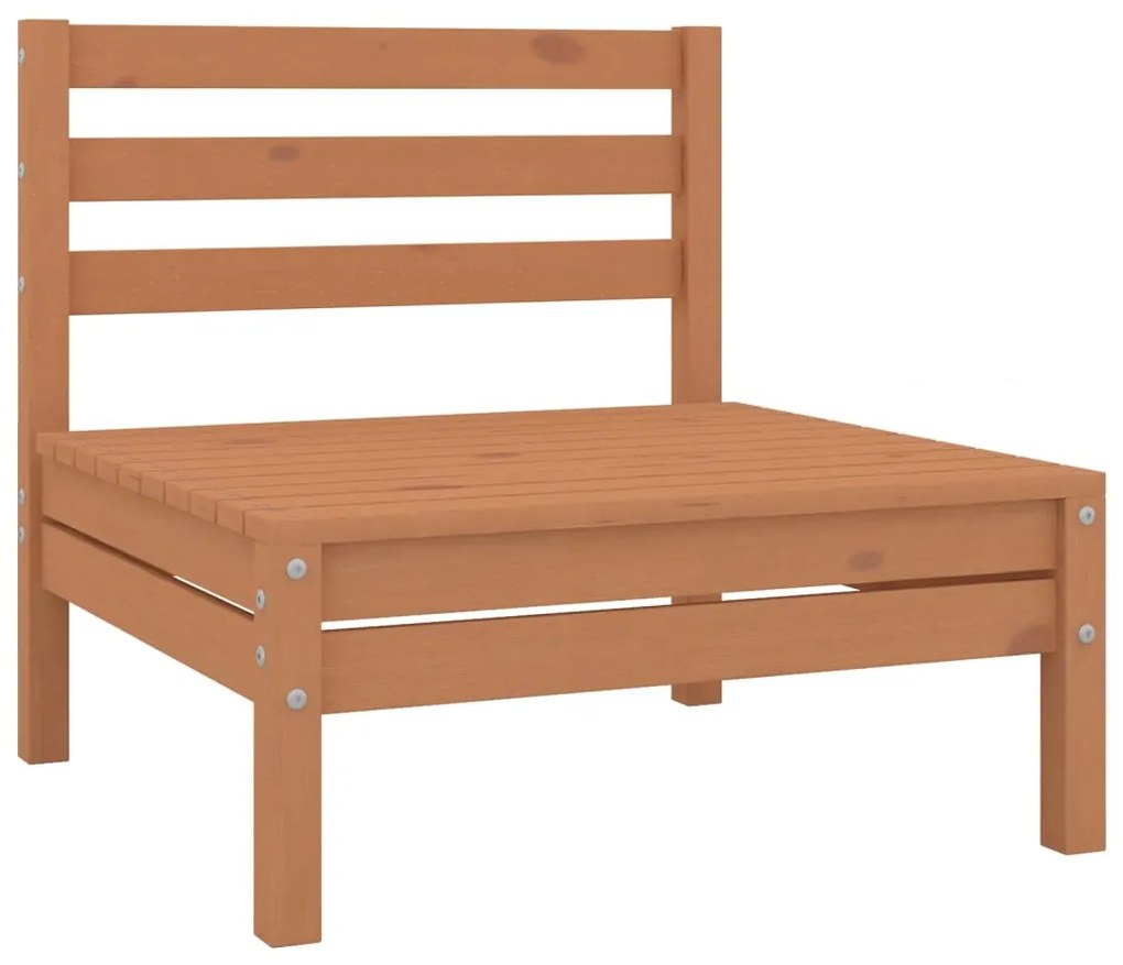 12 pcs conjunto lounge de jardim pinho maciço castanho mel