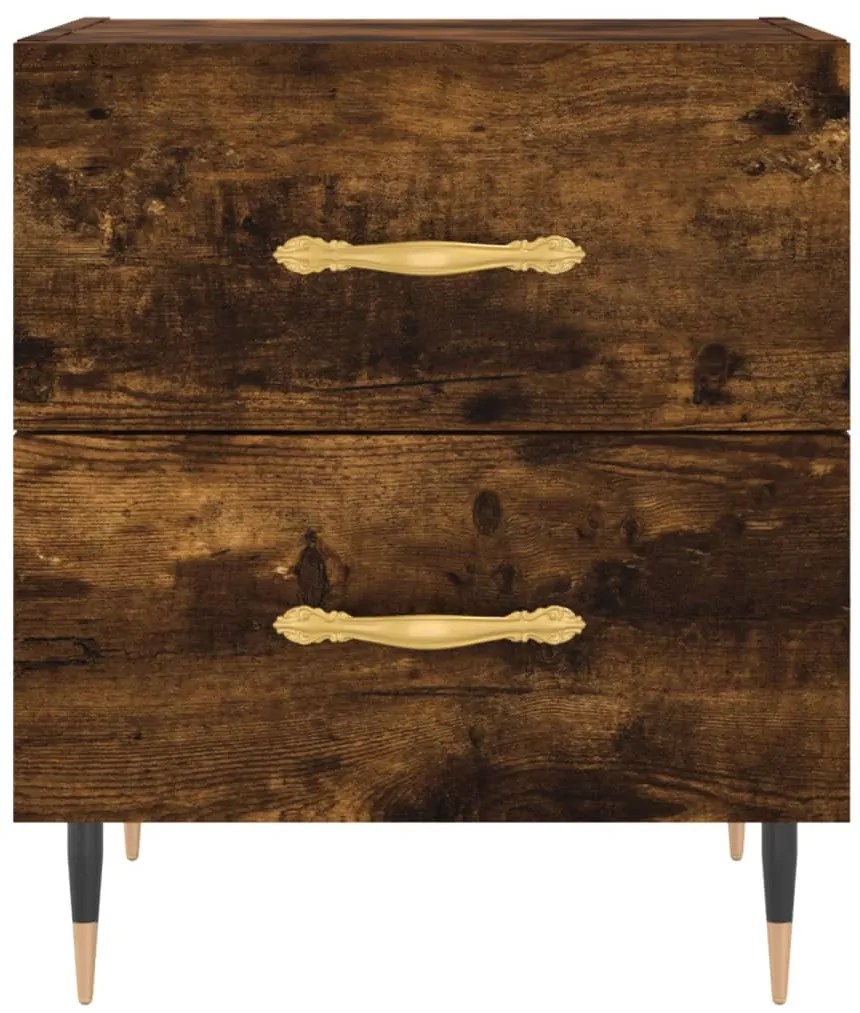 Mesa de cabeceira 2 pcs derivados de madeira carvalho fumado