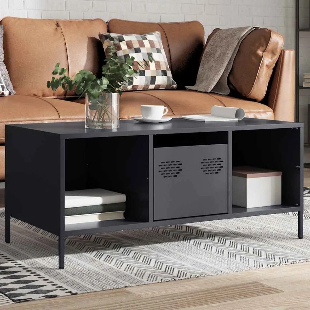 Mesa de centro 101,5x50x43,5 cm aço laminado a frio antracite